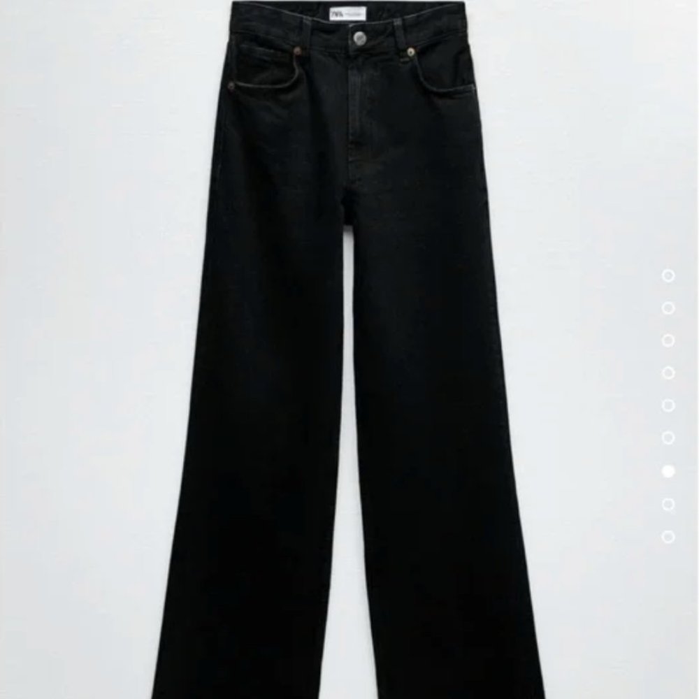 Zara black wide leg, high waisted jeans NWT